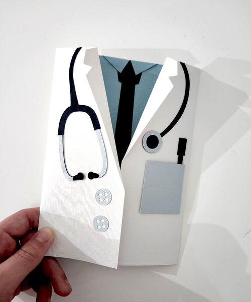 Creative Handmade White Coat Card